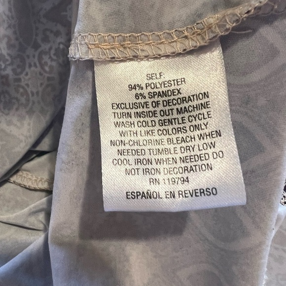 Style & Co 0X Long Boho Tie Front Long Sleeve Blouse Ruffle Hem Casual Chic - Picture 10 of 10